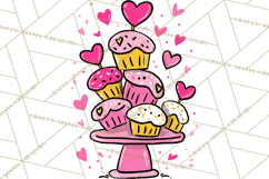 Bubblegum Pop Valentine Clipart PNG Hearts Candy Cupcakes Product Image 5