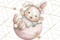 Easter Bunnies Clipart, Cute Cartoon Bunnies Png Product Image 5