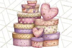 Retro Valentine Candy Shop Clipart PNG Pastel Sweets Product Image 5