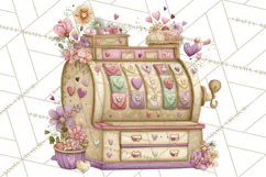 Retro Valentine Candy Shop Clipart PNG Pastel Sweets Product Image 2
