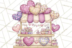 Retro Valentine Candy Shop Clipart PNG Pastel Sweets Product Image 3