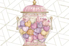 Retro Valentine Candy Shop Clipart PNG Pastel Sweets Product Image 4