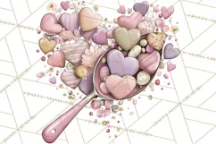 Retro Valentine Candy Shop Clipart PNG Pastel Sweets Product Image 5