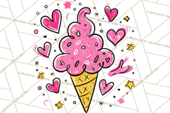 Bubblegum Pop Valentine Clipart PNG Hearts Candy Cupcakes Product Image 3