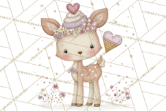 Sweet Treat Animals Clipart, Valentine Cupcake Cat PNG Product Image 3