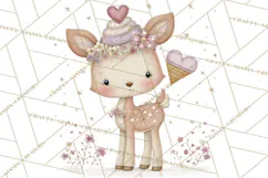 Sweet Treat Animals Clipart, Valentine Cupcake Cat PNG Product Image 3