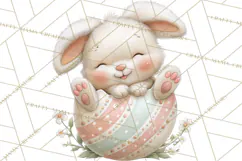 Easter Bunnies Clipart, Cute Cartoon Bunnies Png Product Image 3