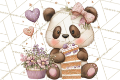 Sweet Treat Animals Clipart, Valentine Cupcake Cat PNG Product Image 4
