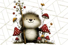 Forest Friends Woodland Animals PNG Clipart Mushrooms Art Product Image 4