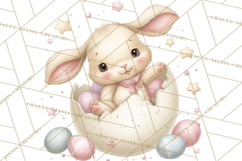 Easter Bunnies Clipart, Cute Cartoon Bunnies Png Product Image 4