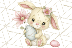 Easter Bunnies Clipart, Cute Cartoon Bunnies Png Product Image 5