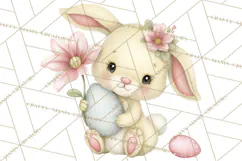 Easter Bunnies Clipart, Cute Cartoon Bunnies Png Product Image 5