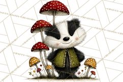 Forest Friends Woodland Animals PNG Clipart Mushrooms Art Product Image 5
