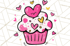 Bubblegum Pop Valentine Clipart PNG Hearts Candy Cupcakes Product Image 5
