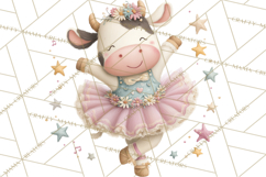 Farm Animals Dance Party Clipart, Dancing Cow Pig Sheep Png Product Image 2