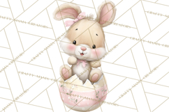 Easter Bunnies Clipart, Cute Cartoon Bunnies Png Product Image 2