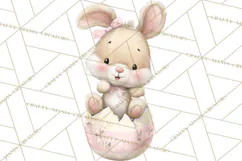 Easter Bunnies Clipart, Cute Cartoon Bunnies Png Product Image 2