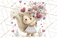 Sweet Treat Animals Clipart, Valentine Cupcake Cat PNG Product Image 3