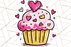Bubblegum Pop Valentine Clipart PNG Hearts Candy Cupcakes Product Image 4