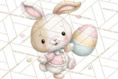 Easter Bunnies Clipart, Cute Cartoon Bunnies Png Product Image 4