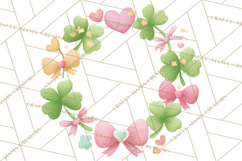 St. Patrick’s Day Clipart, Girly Lucky Shamrock Clip Art PNG Product Image 4