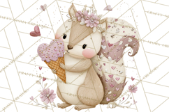 Sweet Treat Animals Clipart, Valentine Cupcake Cat PNG Product Image 5
