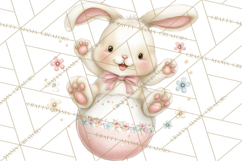 Easter Bunnies Clipart, Cute Cartoon Bunnies Png Product Image 5