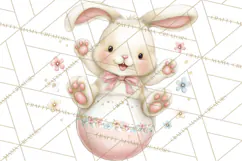 Easter Bunnies Clipart, Cute Cartoon Bunnies Png Product Image 5