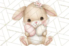Easter Bunnies Clipart, Cute Cartoon Bunnies Png Product Image 2