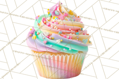 Rainbow Sprinkle Valentine Dessert Clipart PNG Product Image 2