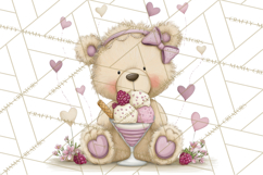 Sweet Treat Animals Clipart, Valentine Cupcake Cat PNG Product Image 2