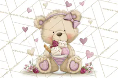 Sweet Treat Animals Clipart, Valentine Cupcake Cat PNG Product Image 2
