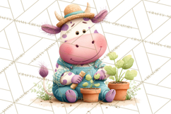 Farm Animals Gardening Clipart PNG, Garden Farm Animals Product Image 3
