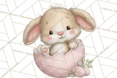 Easter Bunnies Clipart, Cute Cartoon Bunnies Png Product Image 3