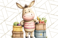 Farm Animals Gardening Clipart PNG, Garden Farm Animals Product Image 5