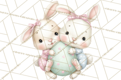Easter Bunnies Clipart, Cute Cartoon Bunnies Png Product Image 5