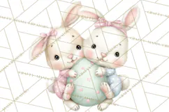 Easter Bunnies Clipart, Cute Cartoon Bunnies Png Product Image 5