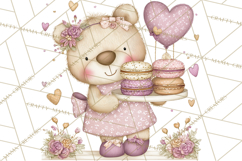 Sweet Treat Animals Clipart, Valentine Cupcake Cat PNG Product Image 5