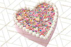 Rainbow Sprinkle Valentine Dessert Clipart PNG Product Image 5