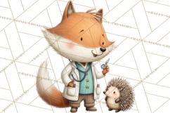 Woodland Animal Doctor Clipart Cute Pediatric Vet PNG Product Image 5