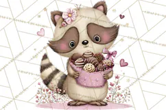 Sweet Treat Animals Clipart, Valentine Cupcake Cat PNG Product Image 2