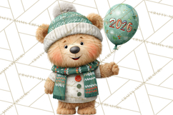 Cute New Year Clipart, Cartoon Animal New Year PNG Product Image 2