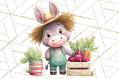 Farm Animals Gardening Clipart PNG, Garden Farm Animals Product Image 2