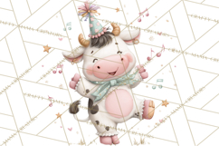 Farm Animals Dance Party Clipart, Dancing Cow Pig Sheep Png Product Image 2