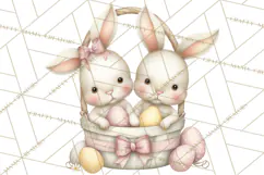 Easter Bunnies Clipart, Cute Cartoon Bunnies Png Product Image 3