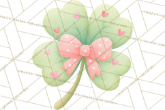 St. Patrick’s Day Clipart, Girly Lucky Shamrock Clip Art PNG Product Image 3