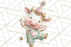 Farm Animals Dance Party Clipart, Dancing Cow Pig Sheep Png Product Image 3