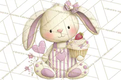 Sweet Treat Animals Clipart, Valentine Cupcake Cat PNG Product Image 2