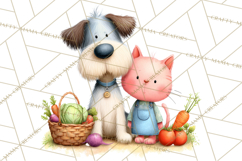 Farm Animals Gardening Clipart PNG, Garden Farm Animals Product Image 2