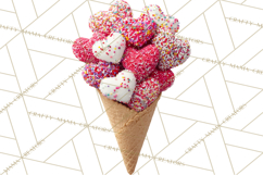 Rainbow Sprinkle Valentine Dessert Clipart PNG Product Image 2